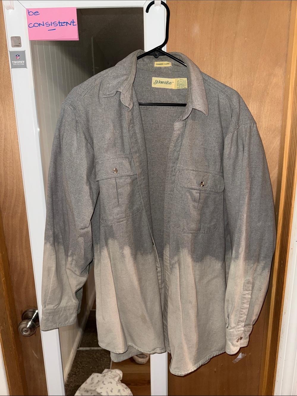 St. John's Bay Gray and Cream Dip-Dye Shirt Jacket